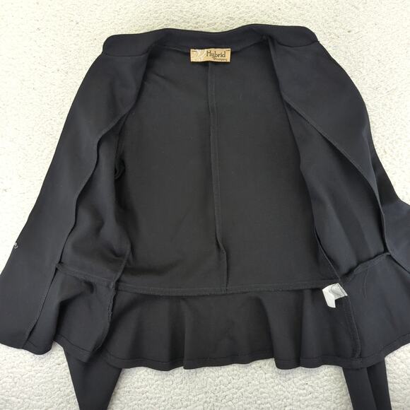 Hybrid & Company Unstructured Blazer Jacket Collarless Women's Sm Stretch Peplum - Picture 6 of 8